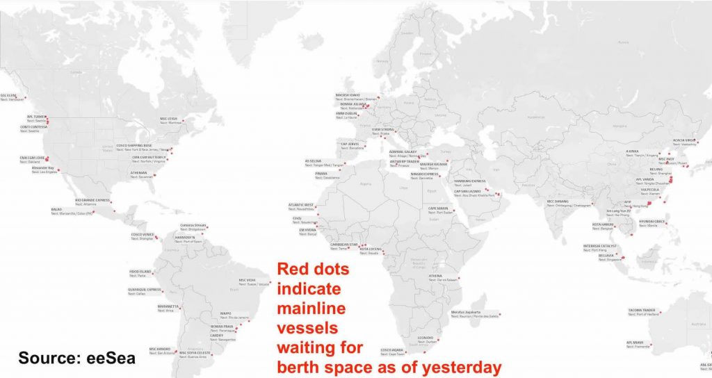 10% of the world’s shipping capacity has been taken out due to port congestion issues